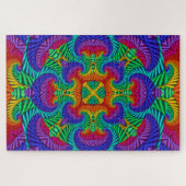 Rainbow  Psychedelic Fractal Kaleidoscope Legpuzzel (Horizontaal)