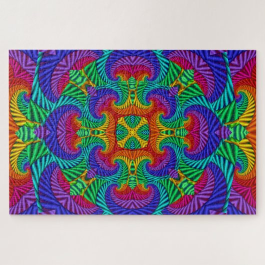 Rainbow Psychedelic Fractal Kaleidoscope Legpuzzel (Horizontaal)