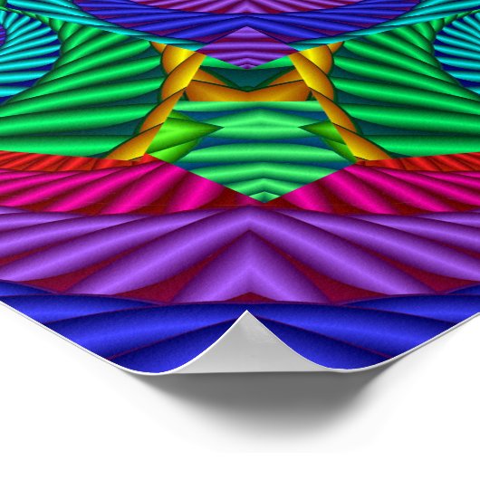Rainbow  Psychedelic Fractal Kaleidoscope Poster (Hoek)