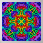 Rainbow  Psychedelic Fractal Kaleidoscope Poster (Voorkant)