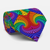 Rainbow Psychedelic Fractal Kaleidoscope Stropdas (Opgerold)