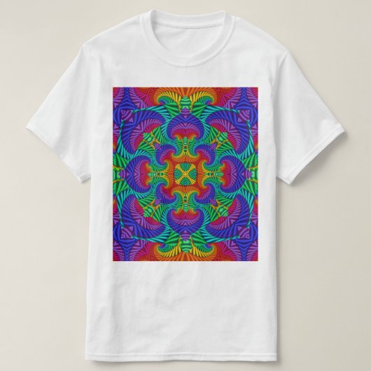 Rainbow  Psychedelic Fractal Kaleidoscope T-shirt (Design voorkant)