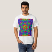 Rainbow  Psychedelic Fractal Kaleidoscope T-shirt (Voorkant volledig)
