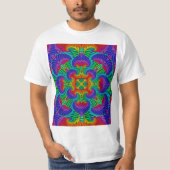 Rainbow  Psychedelic Fractal Kaleidoscope T-shirt (Voorkant)