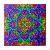 Rainbow  Psychedelic Fractal Kaleidoscope Tegeltje (Voorkant)