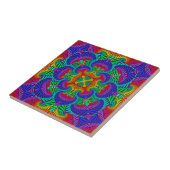 Rainbow Psychedelic Fractal Kaleidoscope Tegeltje (Zijkant)
