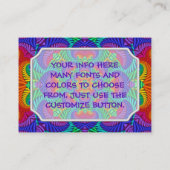 Rainbow Psychedelic Fractal Kaleidoscope Visitekaartje (Achterkant)