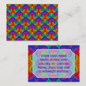 Rainbow Psychedelic Fractal Kaleidoscope Visitekaartje (Voorkant / Achterkant)