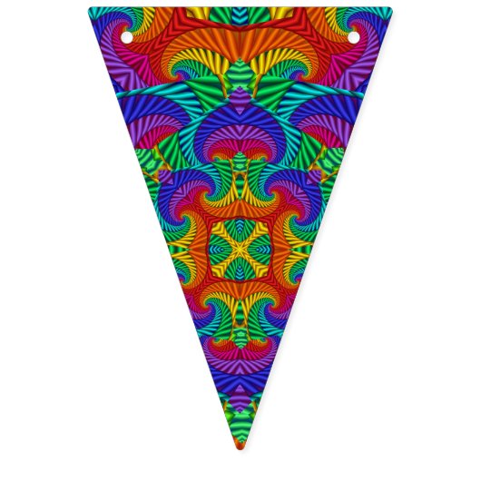 Rainbow Psychedelic Fractal Kaleidoscope Vlaggetjes (Derde vlag)