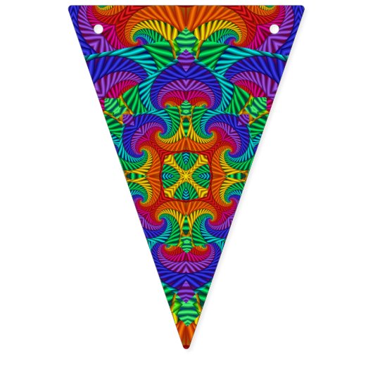 Rainbow Psychedelic Fractal Kaleidoscope Vlaggetjes (Tweede vlag)