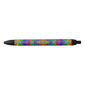 Rainbow  Psychedelic Fractal Kaleidoscope Zwarte Inkt Pen (Voorkant)
