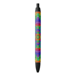 Rainbow  Psychedelic Fractal Kaleidoscope Zwarte Inkt Pen