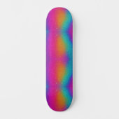 Rainbow Psychedelic Glitter Neon Skateboard (Voorkant)