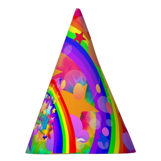 Rainbow Psychedelic Party Pet HAMbWG Feesthoedjes (Rechts)