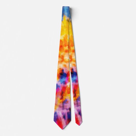 *~* Rainbow Psychodelic Retro Hipster Tie Dye Stro Stropdas (Voorkant)