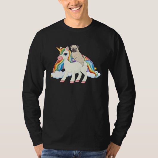 Rainbow Pug Unicorn Pug Themed  Pugicorn T-shirt (Voorkant)