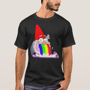 Rainbow Puking Gnome Grativity geïnspireerd op Bi T-shirt