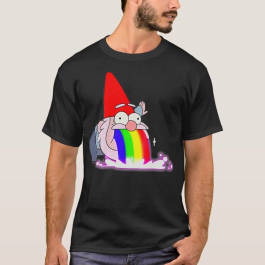 Rainbow Puking Gnome Grativity geïnspireerd op Big T-shirt (Voorkant)