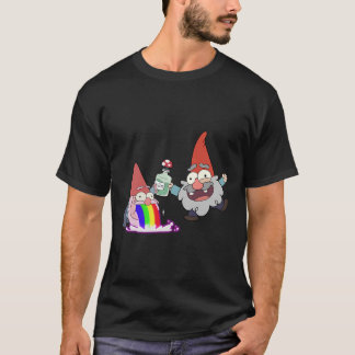 Rainbow Puking Party Gnome Grativity geïnspireerd  T-shirt