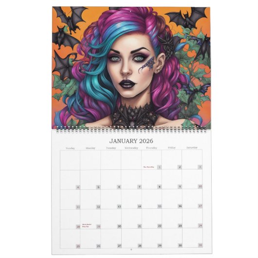 Rainbow Punks van Ivy en Bat Art Calendar Kalender (Jan 2026)