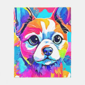 Rainbow Puppy Art Design Fleece Deken (Voorkant)