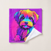 Rainbow Puppy kunstwerk Bad Handdoek (Wasdoekje)