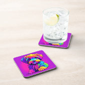 Rainbow Puppy kunstwerk Bier Onderzetter (Rechterzijde)