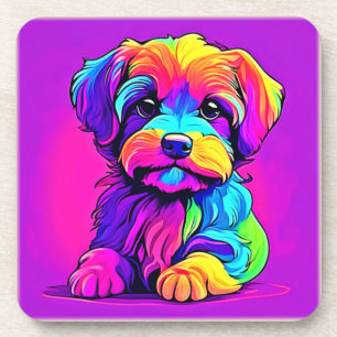 Rainbow Puppy kunstwerk Bier Onderzetter
