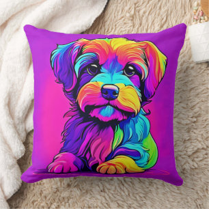 Rainbow Puppy kunstwerk Kussen