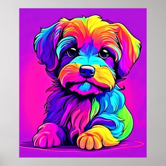 Rainbow Puppy kunstwerk Poster (Voorkant)