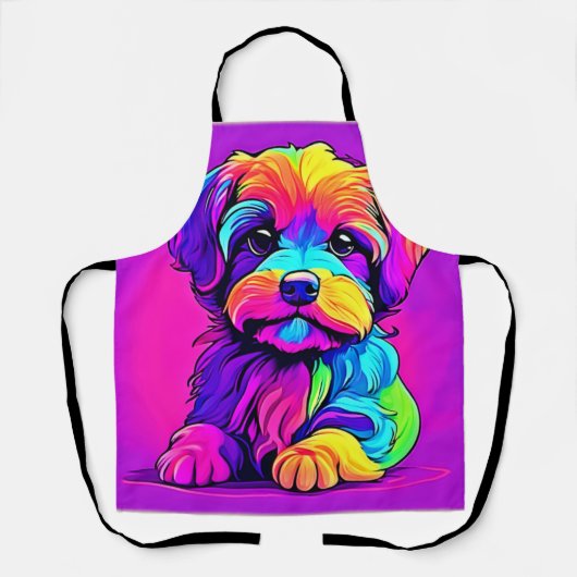 Rainbow Puppy kunstwerk Schort (Voorkant)