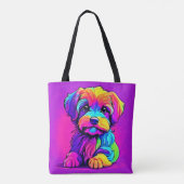 Rainbow Puppy kunstwerk Tote Bag (Achterkant)