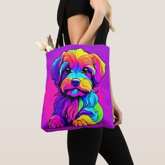 Rainbow Puppy kunstwerk Tote Bag (Dichtbij)
