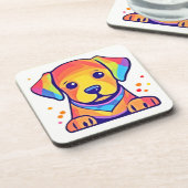 Rainbow Puppy Love Bier Onderzetter (Linkerzijde)