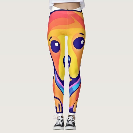 Rainbow Puppy Love Leggings (Voorkant)