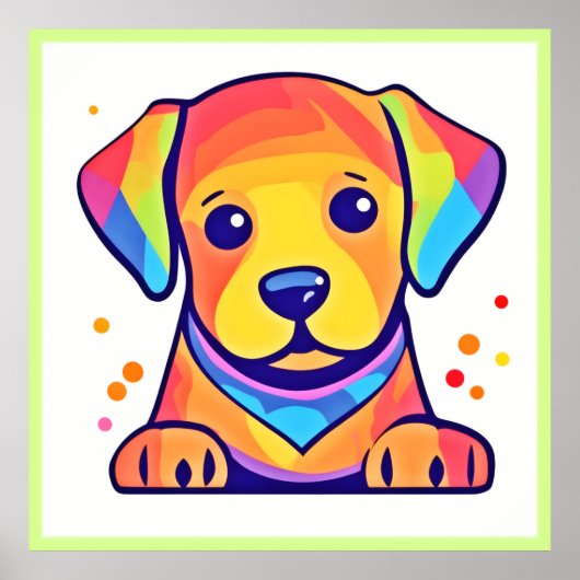 Rainbow Puppy Love Poster (Voorkant)
