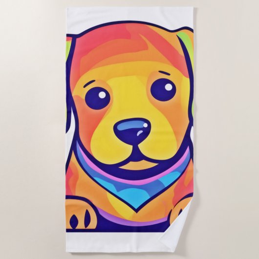 Rainbow Puppy Love Strandlaken (Voorkant)