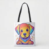 Rainbow Puppy Love Tote Bag (Voorkant)