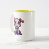 Rainbow Puppy Mug Tweekleurige Koffiemok (Voorkant links)