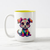 Rainbow Puppy Mug Tweekleurige Koffiemok (Links)