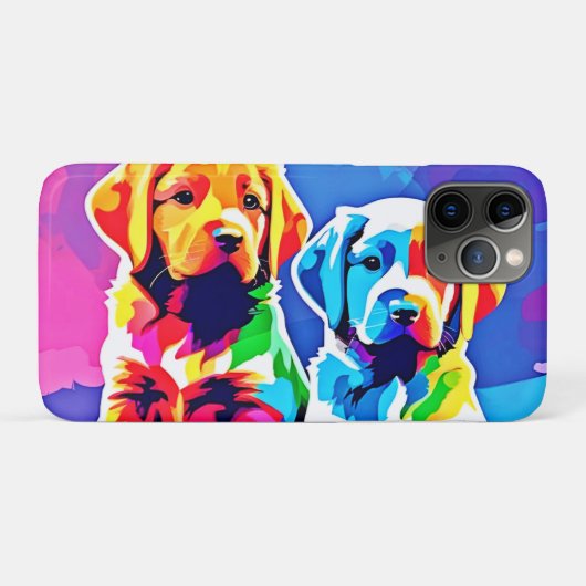 Rainbow Pups: een speels duo Case-Mate iPhone Case (Achterkant (horizontaal))