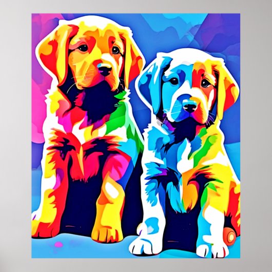 Rainbow Pups: een speels duo Poster (Voorkant)