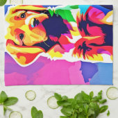 Rainbow Pups: een speels duo Theedoek (Gevouwen)