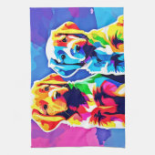 Rainbow Pups: een speels duo Theedoek (Verticaal)