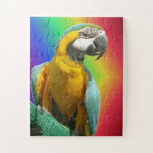 Rainbow Puzzle: Grappig praten Parrot Legpuzzel (Verticaal)