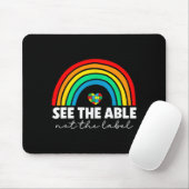 Rainbow Puzzle Hart Zie Het Vermogen Niet Het Etik Muismat (Met muis)