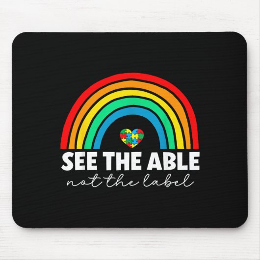 Rainbow Puzzle Hart Zie Het Vermogen Niet Het Etik Muismat (Voorkant)