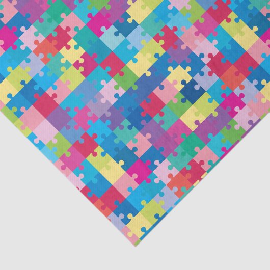 Rainbow Puzzle Pattern Autism Awareness Tissuepapier (Detail)