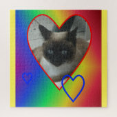 Rainbow Puzzle: Siamese kat in hart Legpuzzel (Verticaal)