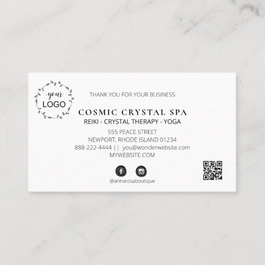 *~* Rainbow QR LOGO Rewards Dank u Loyalty Kaart (Achterkant)